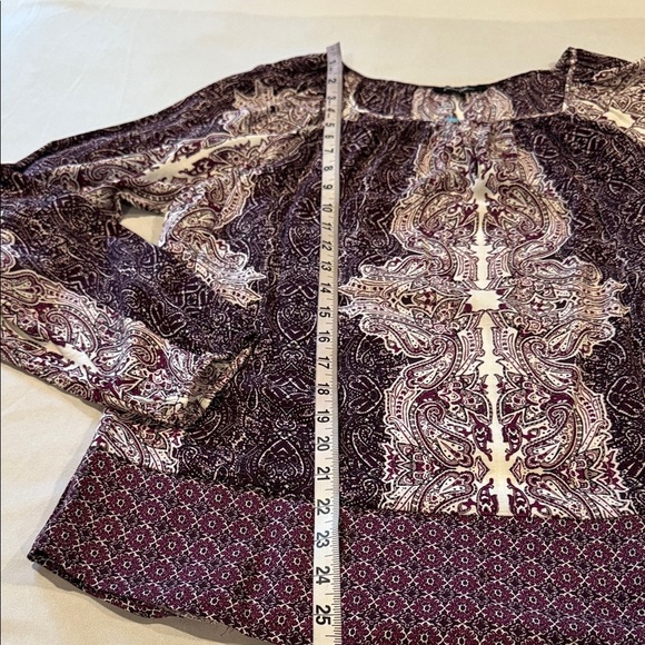 George Blouse Purple Paisley Women's Top Size L - Picture 7 of 11